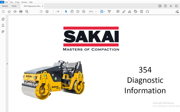 Sakai Asphalt Roller 354 Diagnostic Information Manual – PDF DOWNLOAD