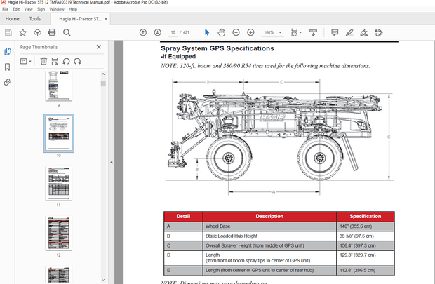 Hagie Hi-Tractor STS 12 Technical Manual 493630 – PDF DOWNLOAD