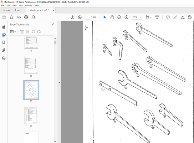 Manitowoc Traditional Crane 4100 Parts Manual SN 41325 – PDF DOWNLOAD