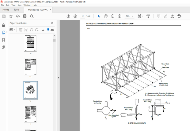 Manitowoc Traditional Crane 4000W Parts Manual SN 40682 - PDF