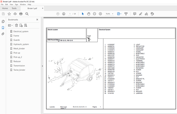 Laverda FB12.12 FB12.15 Parts Manual – PDF DOWNLOAD