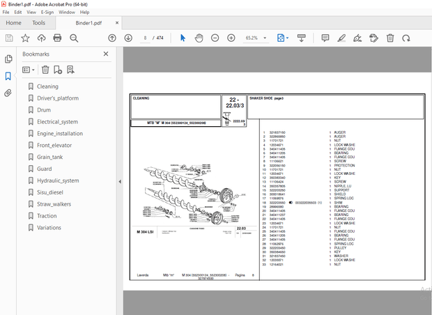 Laverda M304 Agricultural Tractor Parts Manual 552300124-552300208 – PDF DOWNLOAD
