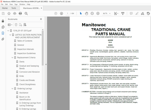 Manitowoc Traditional Crane 4000W Parts Manual SN 40494 – PDF DOWNLOAD