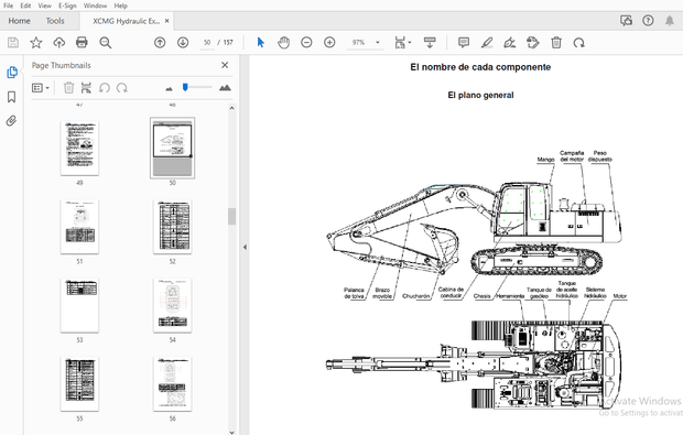 XCMG Excavadora HidráulicaXE230 XE250C Manual de operación y mantenimiento – PDF DOWNLOAD