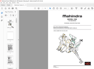 Mahindra Tractor 55B Backhoe For 1640 Operator’s Manual – PDF DOWNLOAD