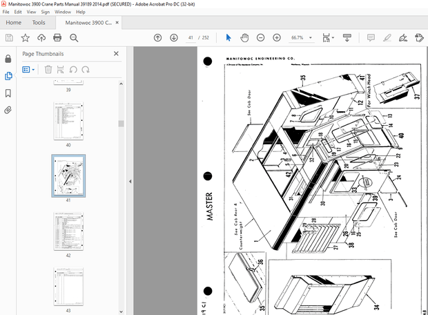 Manitowoc Traditional Crane 3900 Parts Manual SN 39189 – PDF DOWNLOAD