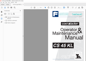 Fantuzzi Reggiane CS 45 KL Operator &amp; + Electrical &amp; Hydraulic Diagrams Manual  - PDF DOWNLOAD