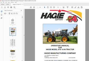 Hagie Hi-Tractor STS 14 Operator’s Manual 493421 – PDF DOWNLOAD
