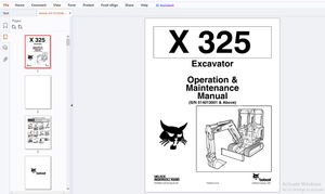 Bobcat X325 Excavator Operation &amp; Maintenance Manual (SN 514013001 &amp; Above) – PDF DOWNLOAD