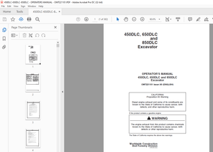 John Deere 450DLC, 650DLC &amp; 850DLC Excavator OPERATOR’S MANUAL OMT221101 - PDF DOWNLOAD