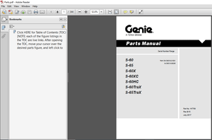 Terex Genie S-60 S-65 S-60X S-60XC S-60-HC S-60 TraX S-65 TraX Part Manual - PDF DOWNLOAD 
