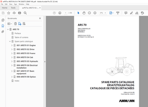 Ammann ARS 70 Single Drum Roller Parts Catalogue Manual 2563075 PDF