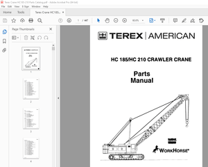 Terex Crawler Crane HC185 / HC210 Parts Catalog Manual PDF