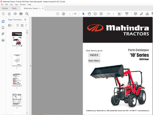 Mahindra Tractor ’10’ Series 4010 Gear Parts Catalogue Manual – PDF DOWNLOAD