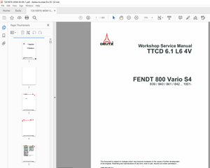 Deutz TTCD 6.1 L6 4V FENDT 800 Vario S4 Workshop Manual – PDF DOWNLOAD