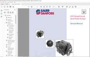 Sauer Danfoss LPV Closed Circuit Axial Piston Pumps Service Manual 917452 – PDF DOWNLOAD