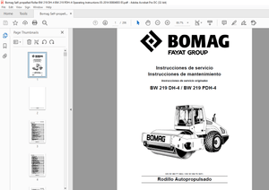 Bomag Rodillo Autopropulsado BW 219 DH-4 BW 219 PDH-4 Instrucciones de servicio Manual  PDF 