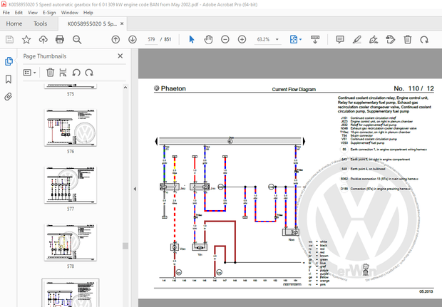 Volkswagen Phaeton 2001-2008 Circuit Wiring Diagram Manual - PDF DOWNLOAD