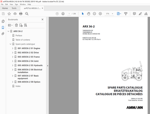 Ammann ARX 36-2 Tandem Roller Parts Catalogue Manual 5953002 - PDF