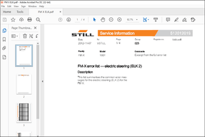 Still Sted Forklift 1801 electric steering (ELK 2) FM-X error list Manual – PDF DOWNLOAD
