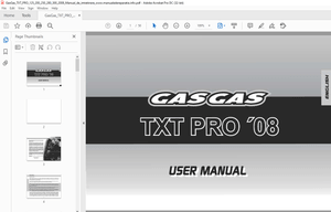 2008 Gasgas TXT PRO 125 200 250 280 300 User Manual - PDF DOWNLOAD