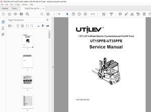 UTILEV UT15PFE UT35PFE 1.5T – 3.5T 4-Wheel Truck Service Manual PDF