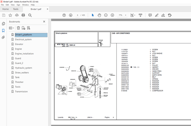 Laverda 2560 LX Agricultural Tractor Parts Manual – PDF DOWNLOAD