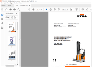 Still STED Forklift Typ Type Tipo QUADRUPLEX MAST Spare Parts List Manual – PDF DOWNLOAD