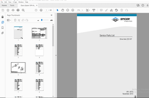 Dana Spicer Off-Highway Drive Axle 223/67 Service Parts Manual – PDF