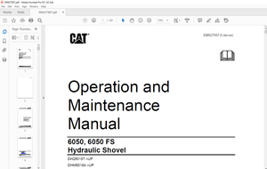 CAT 6050, 6050 FS Hydraulic Shovel Operation and Maintenance Manual EM027997 – PDF DOWNLOAD