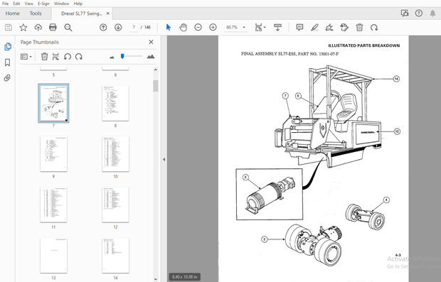 Drexel SL77 SwingMast Lift Truck Parts Manual 13001-07 (Section 4) - PDF DOWNLOAD