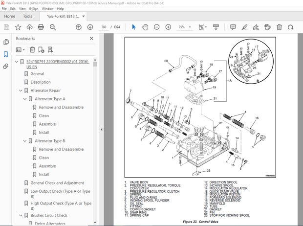 Yale Forklift E813 (GPGLPGDP070-090LJMJ; GPGLPGDP100-120MJ) Service Manual PDF