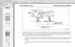 Komatsu WA800-3LC WHEEL LOADER Field Assembly Manual - PDF DOWNLOAD