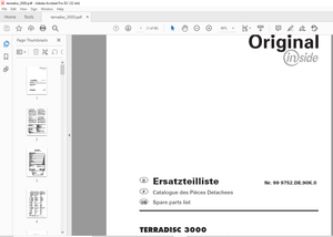 Pottinger Agricultural Tractor TERRADISC 3000 Spare parts list Manual – PDF DOWNLOAD