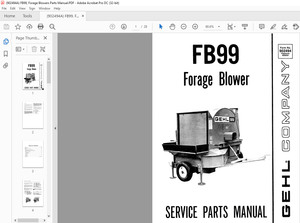 Gehl Forage Blower FB99 Service And Parts Manual(902494A) – PDF DOWNLOAD