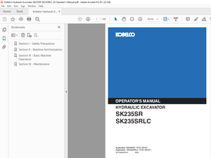 Kobelco SK235SR SK235SRLC Hydraulic Excavator Operator’s Manual – PDF DOWNLOAD