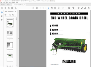 Frontier End Wheel Grain Drill BD1108 BD1110 BD1113 Operator’s Manual(5YT7015401) – PDF DOWNLOAD