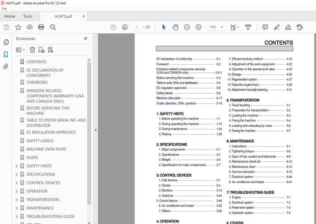 Hyundai HL975 Wheel Loader Operator’s Manual 2023 – PDF DOWNLOAD