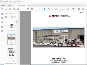 CAT Bucyrus MK35HE – PS Two Boom Articulated Hydraulic Jumbo Operator Manual SN S07-4505 – PDF 
