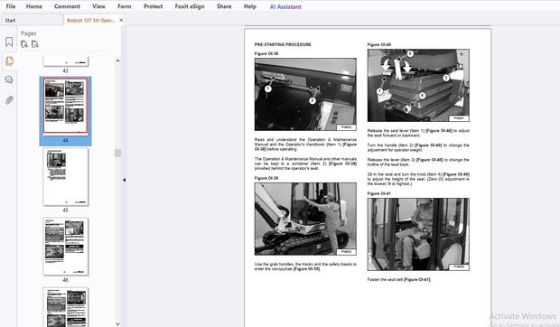 Bobcat 337 341 Operation &amp; Maintenance Manual 6901022 - PDF DOWNLOAD
