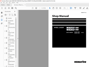 Komatsu WA800-8E0 WA900-8E0 Wheel Loader Shop Manual SEN06751-04 – PDF DOWNLOAD