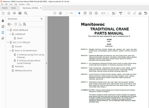 Manitowoc Traditional Crane 4000W Parts Manual SN 40569 - PDF