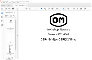 OM Pimespo Series 4557, 4548 CSR(1216)ac CSRi(1216)ac Workshop Manual – PDF DOWNLOAD
