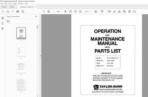 Taylor-Dunn GT 3-70 &amp; GT 3-71 Operation Maintenance With Parts Manual S.NO. 35708-59049 - PDF DOWNLO