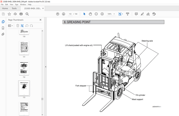 Hyundai Forklift 25 30D-9V, 35DN-9V (TIER 4-F) Operator&#x27;s Manual 2023 - PDF DOWNLOAD