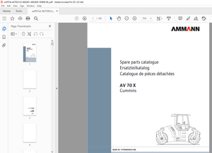 Ammann AV 70 X Tandem Roller Parts Manual SN 4062001 PDF