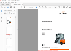 STILL Electric Forklift Truck Rx60-25 RX60-30 RX60-35 Workshop Manual – PDF DOWNLOAD