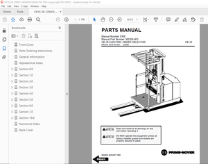 BT Prime Mover OE-35 Electric Order Selector Parts Manual - PDF DOWNLOAD