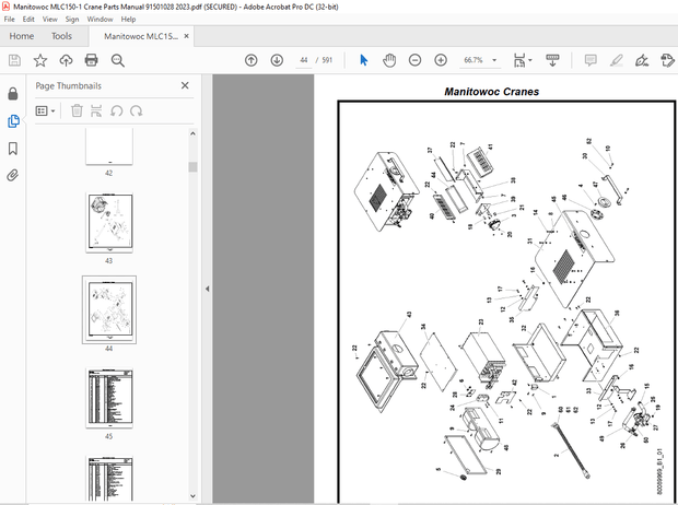 Manitowoc Crane MLC150-1 Parts Manual SN 91501028 – PDF DOWNLOAD