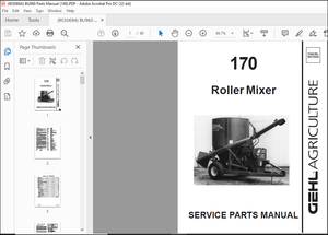 Gehl 170 Roller Mixer Service Parts Manual(907050) – PDF DOWNLOAD